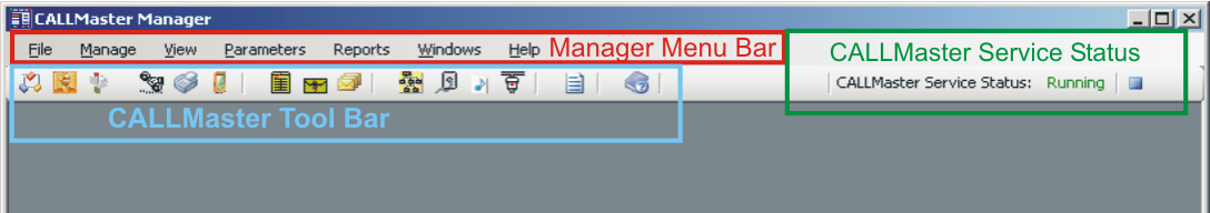 CALLMaster Manager Tool Bars