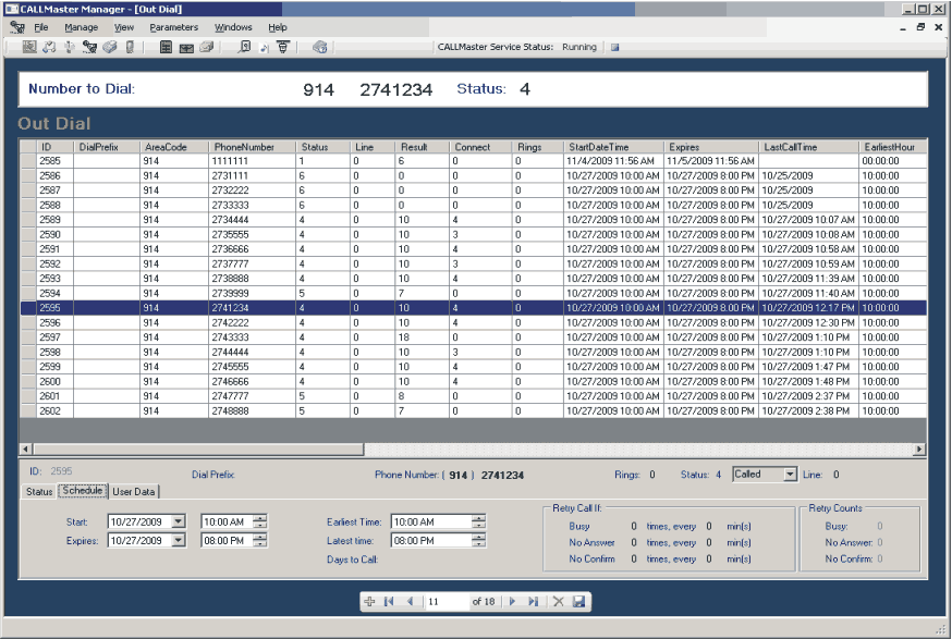 Managing Out Dial - Schedule Fields